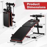 Banco multifuncional para abdominales con 4 posiciones ajustables de metal para entrenamiento