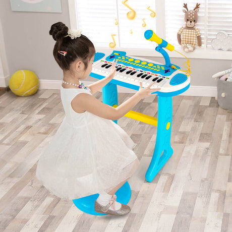Teclado de piano de juguete de 31 teclas con micrófono y múltiples sonidos para niños de 3 años en adelante