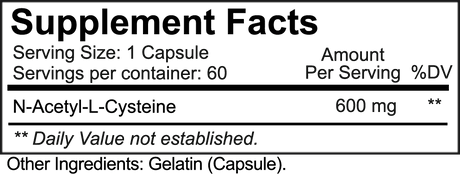 NutraKey NAC 600mg, 60 Cápsulas
