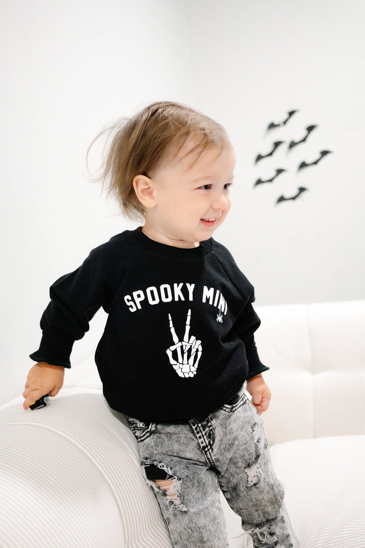 Sudadera con cuello redondo mini espeluznante de algodón orgánico