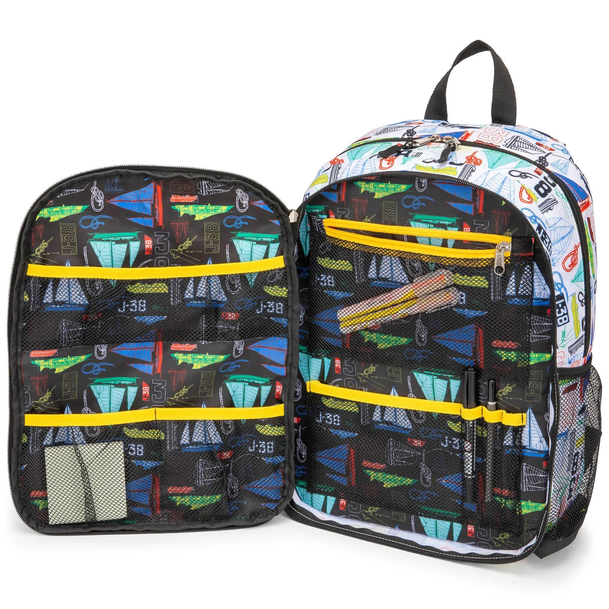 Mochila escolar para niños | Barcos de vela | 40,6 cm de alto