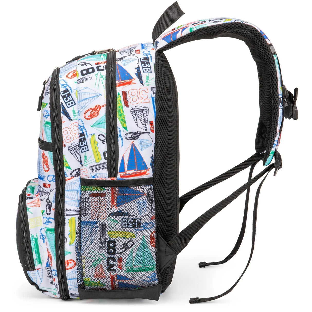 Mochila escolar para niños | Barcos de vela | 40,6 cm de alto