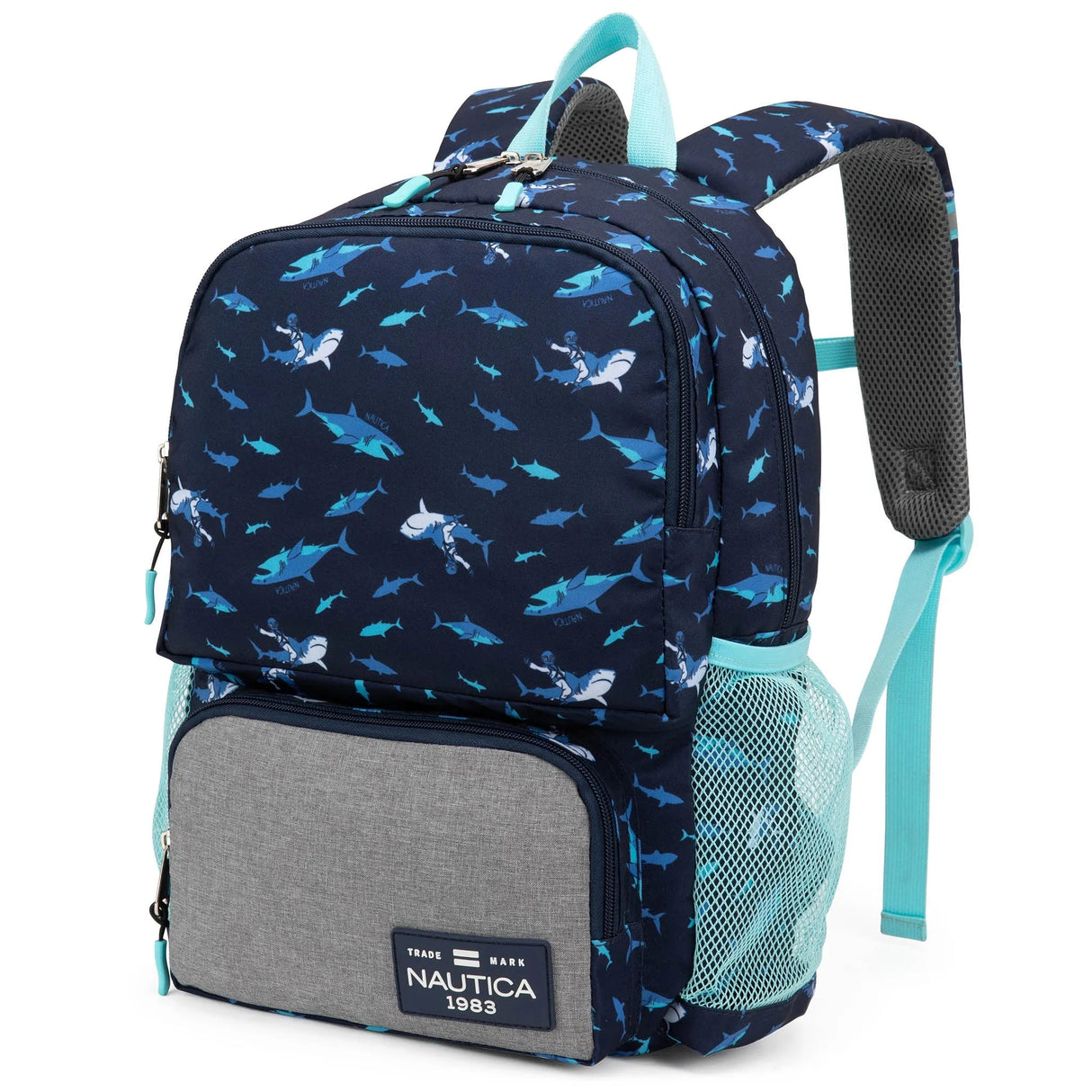 Mochila escolar para niños | Shark Riders | 40.64 cm de alto