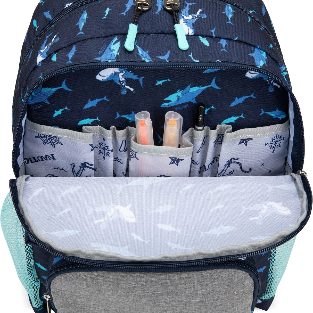Mochila escolar para niños | Shark Riders | 40.64 cm de alto