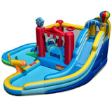 Inflatable Water Park with Splash Pool and Water Cannon for Birthday Party Without Blower