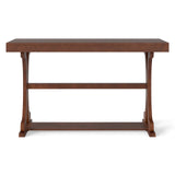 Narrow Console Table Vintage 52 Inch Long with Open Storage Shelf