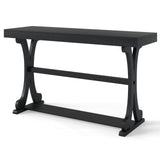 Narrow Console Table Vintage 52 Inch Long with Open Storage Shelf