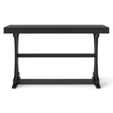 Narrow Console Table Vintage 52 Inch Long with Open Storage Shelf