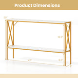 Narrow Console Table 2-Tier Entryway Table with Storage
