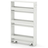 Rolling Kitchen Slim Storage Cart Mobile Shelving Organizer with Handle