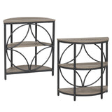 Narrow Side Table with Study Metal Frame and Storage Shelves