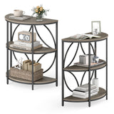 Narrow Side Table with Study Metal Frame and Storage Shelves