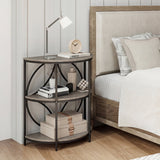 Narrow Side Table with Study Metal Frame and Storage Shelves