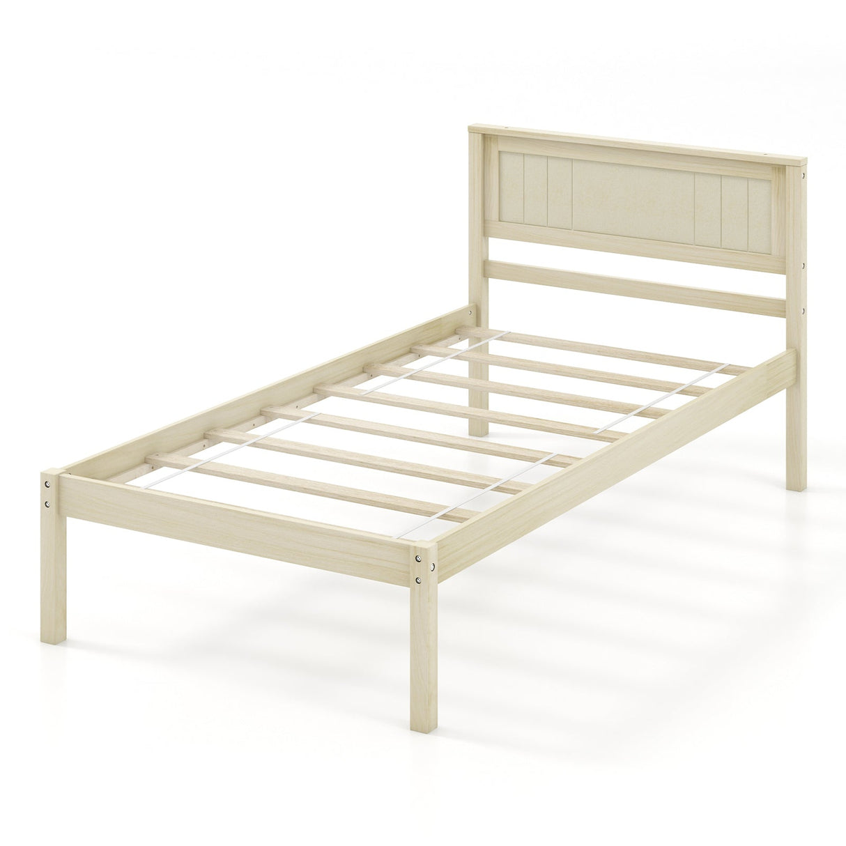 Marco de cama de madera tamaño Twin/Full/Queen con cabecera y soporte de listones