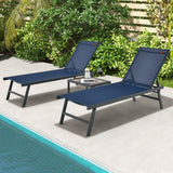 Set de 3 piezas de tumbona y mesa para patio, para piscina o jardín