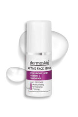 Dermoskin Anti-Aging Active Serum 15ml - Hydrating, Anti-Wrinkle, Brightening Serum with Hyaluronic Acid, Vitamin C, and Peptides
