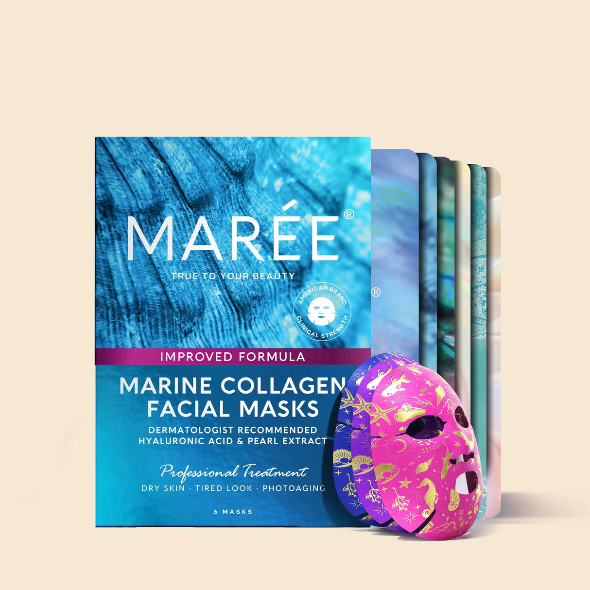 Mascarilla facial hidratante de colágeno