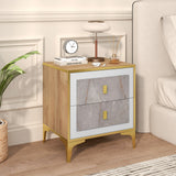 Mesa de Noche con 2 Cajones Extraíbles para Sala de Estar o Dormitorio