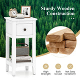 3-Tier Nightstand with Drawer and Open Storage Shelf