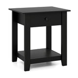 Nightstand with Drawer 3-Tier Modern Bedside Table with Open Shelf and Storage