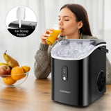 Máquina de hielo de mostrador con forma de pepita, con hielo masticable suave - Negro