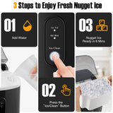 Máquina de hielo Nugget para encimera con hielo masticable blando