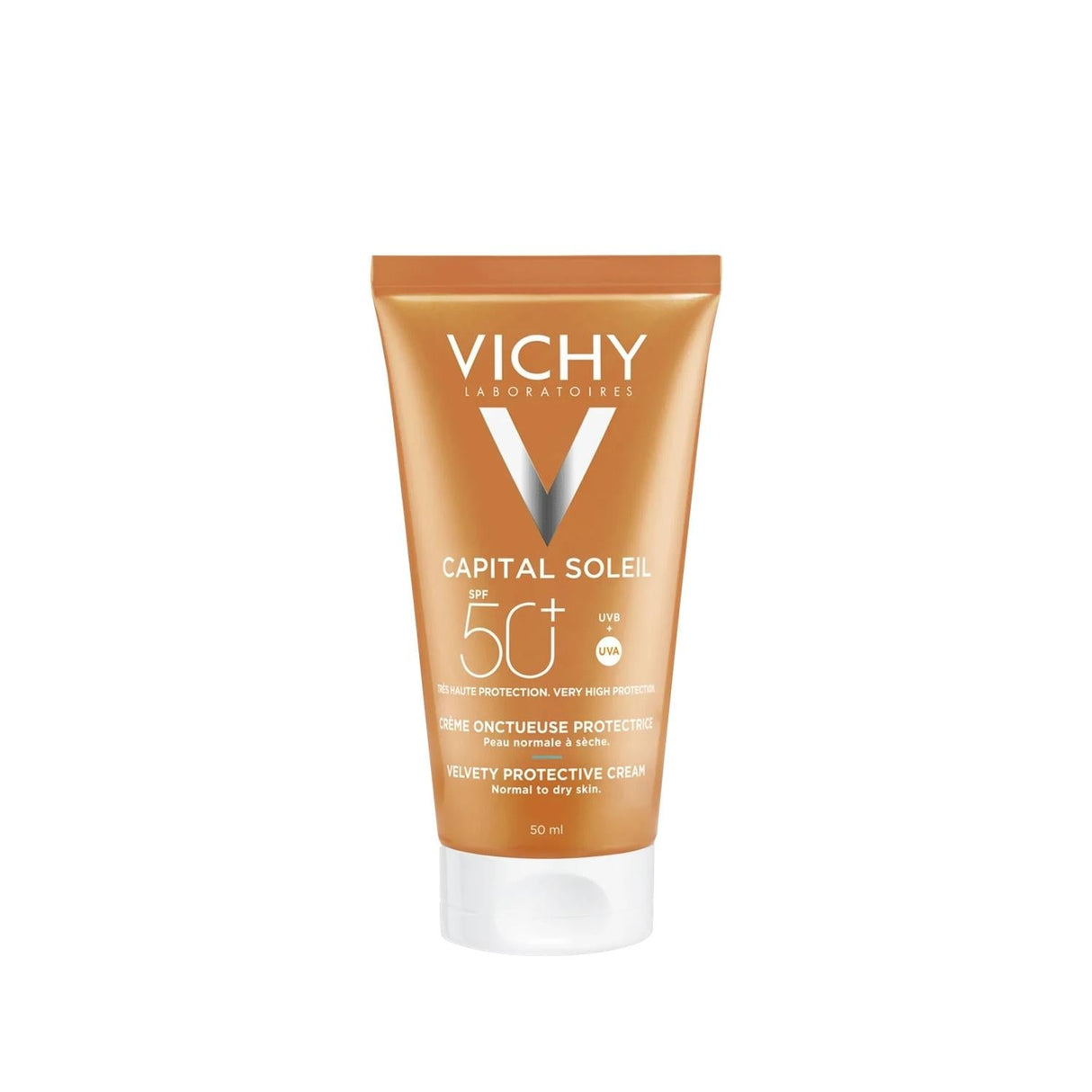 Vichy Capital Soleil Velvety SPF 50 Sunscreen Face Cream - Broad Spectrum Protection, Non-Greasy Texture