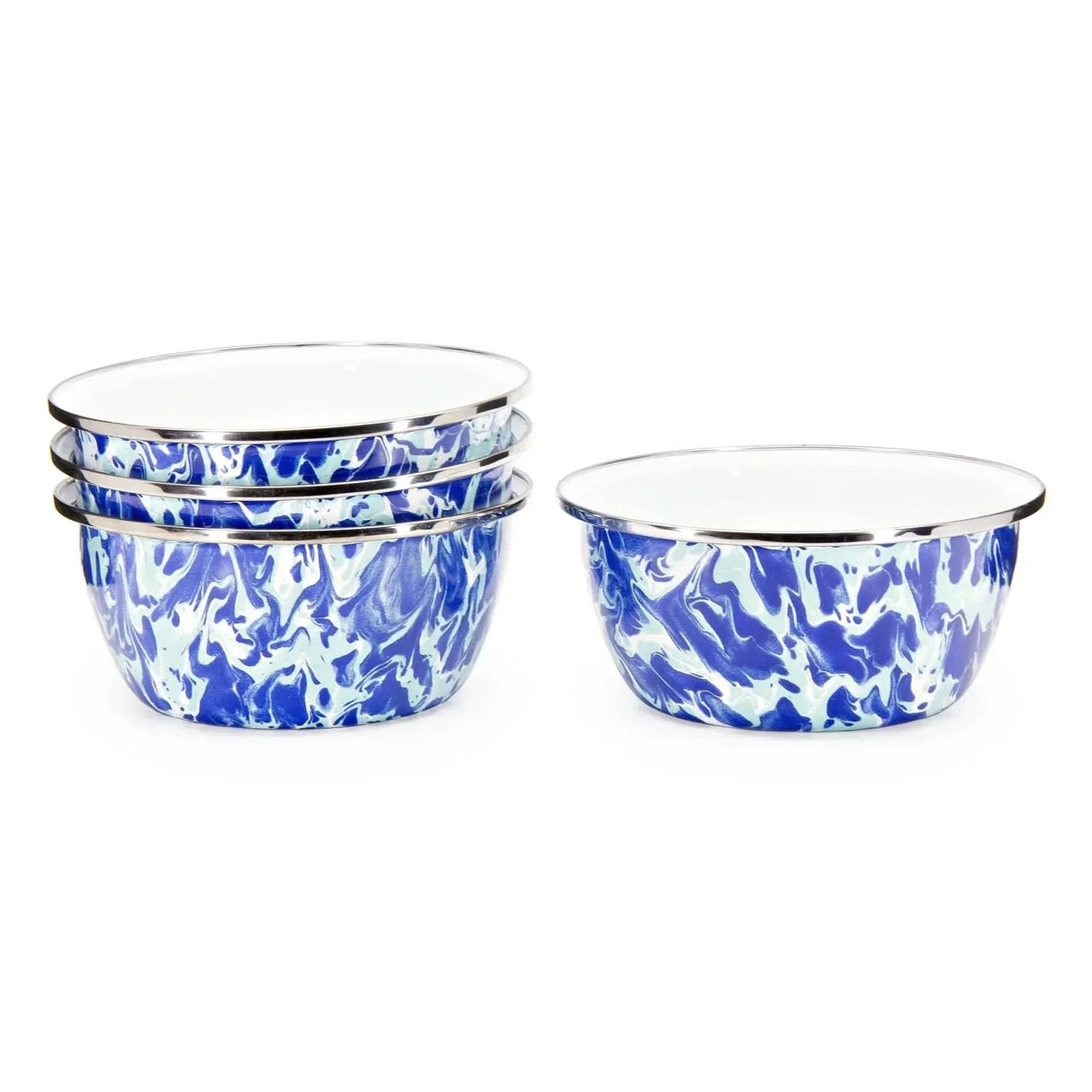 Golden Rabbit Enamelware Salad Bowls - Set of 4