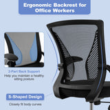 Silla de oficina ergonómica, silla giratoria ajustable con reposabrazos abatibles y respaldo reclinable - Negro