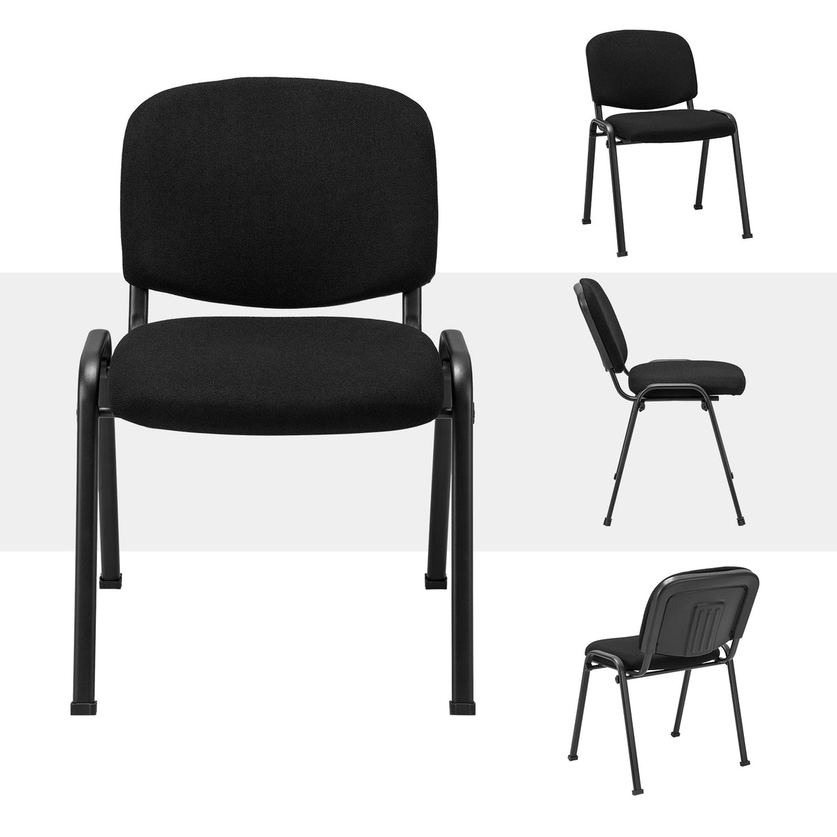 Silla de oficina con estructura metálica y cojines acolchados para sala de conferencias