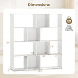 Open Shelf Bookcase 4-Tier Modern Bookshelf with 12 Storage Compartments-White