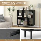 Open Shelf Bookcase with 4 Compartments