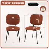 Set of 2 Modern Armless Dining Chairs with Linen Fabric