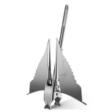 Ancla de garfio SandShark Premium de acero inoxidable, eje retráctil, fácil almacenamiento, ancla de aluminio para pontones, embarcaciones de hasta 10,6 metros. Ancla de arena para barco, ancla para barco. 5,9 kg.
