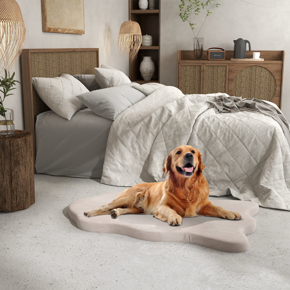Cama ortopédica para perros con soporte de espuma viscoelástica para perros grandes