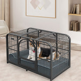 Cama Ortopédica para Perros con Cabecero y Funda Lavable Extraíble-Gris