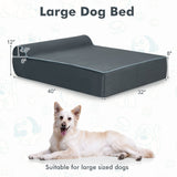 Cama Ortopédica para Perros con Cabecero y Funda Lavable Extraíble-Gris