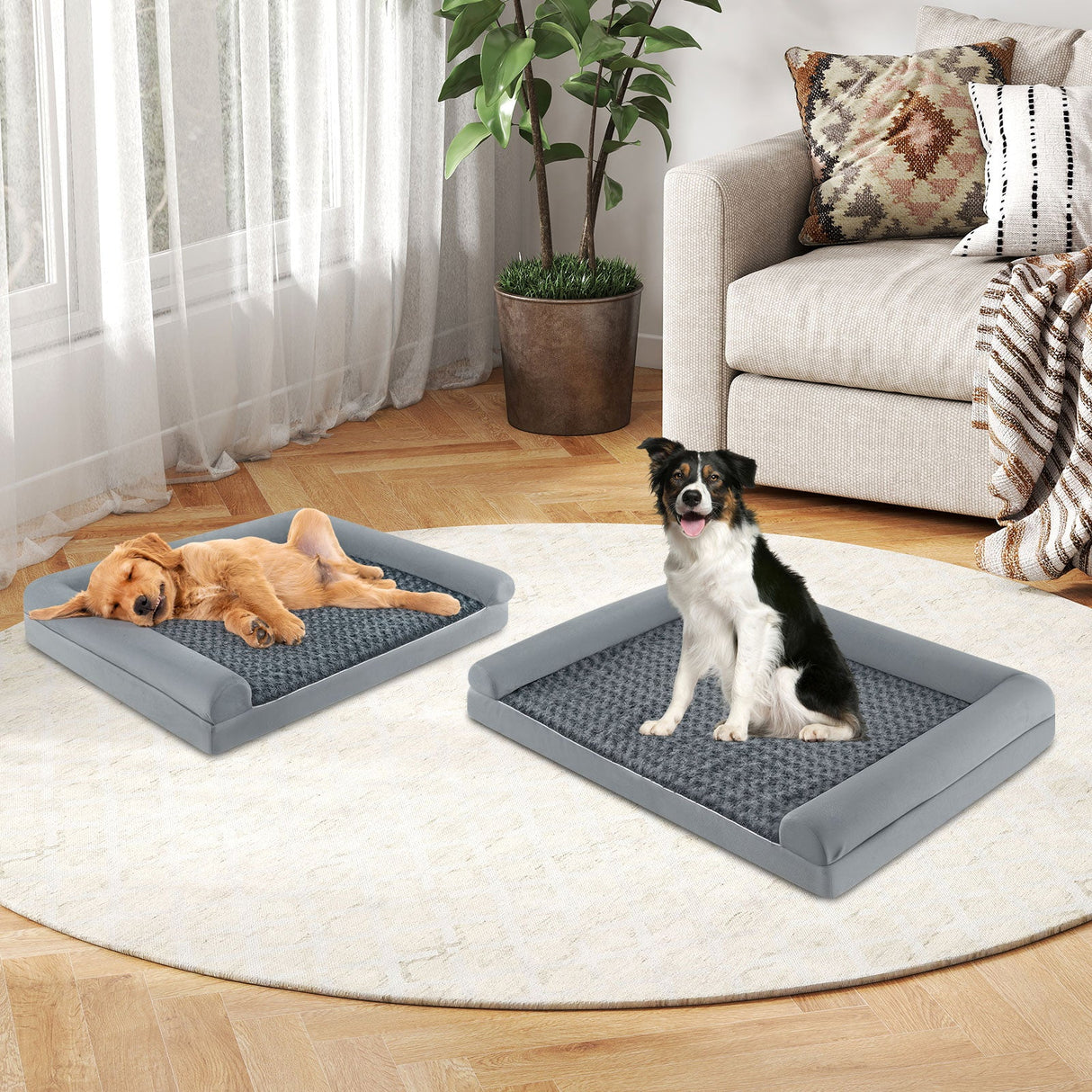 Cama ortopédica de espuma para perros, sofá cama grande con funda extraíble