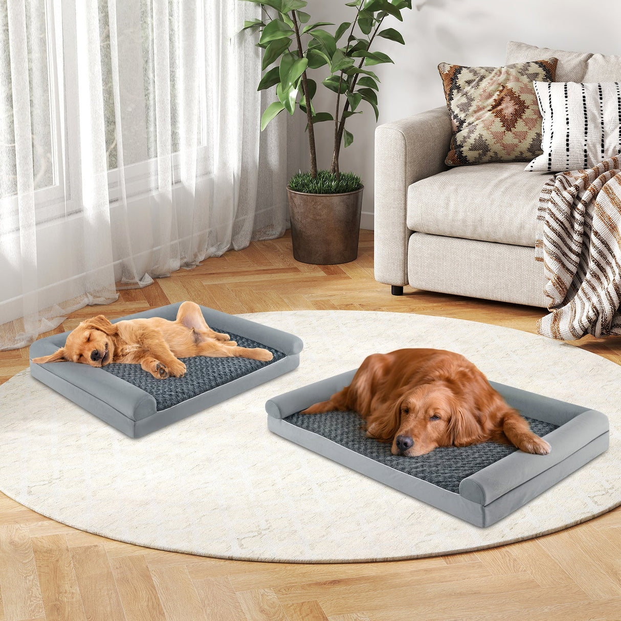 Cama ortopédica de espuma para perros, sofá cama grande con funda extraíble