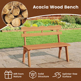 Outdoor Acacia Wood Garden Bench with 800 lbs Weight Capacity