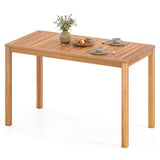 Outdoor Acacia Wood Dining Table with Slatted Tabletop for 4-6