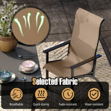 Sillón Adirondack de exterior con respaldo alto y estructura de metal para jardín o porche - Café