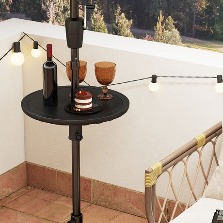 Mesa de sombrilla ajustable para exteriores de 20 pulgadas con orificio para sombrilla de 1.5 pulgadas