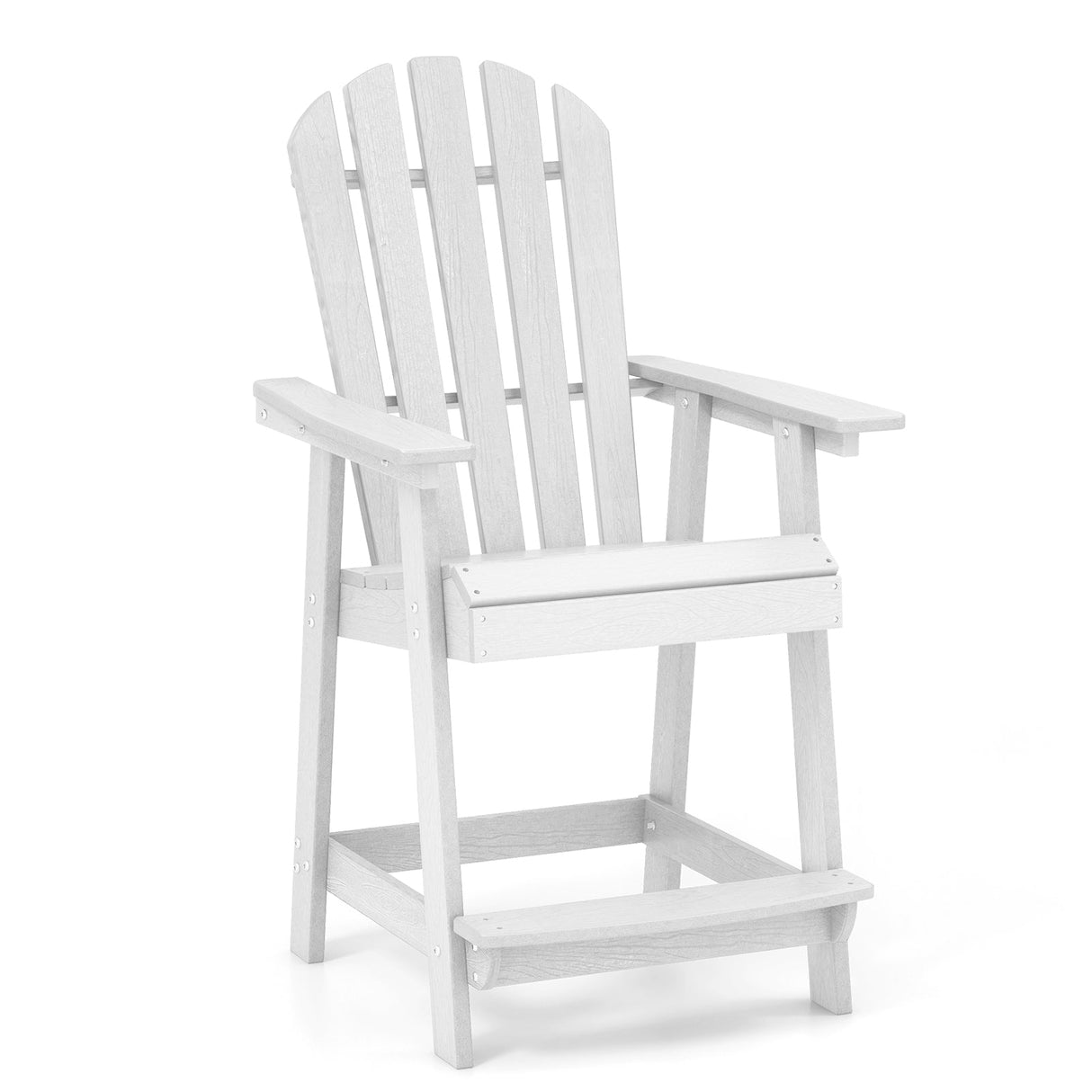 Sillón de patio de HDPE con reposabrazos y reposapiés para interior y exterior
