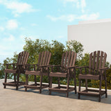 Sillón de patio de HDPE con reposabrazos y reposapiés para interior y exterior