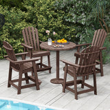 Sillón de patio de HDPE con reposabrazos y reposapiés para interior y exterior