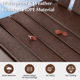 Sillón de patio de HDPE con reposabrazos y reposapiés para interior y exterior
