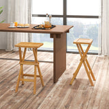 Set of 2 No Assembly Outdoor Bar Stools with Countered Seat