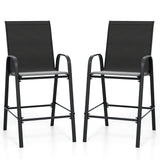 Outdoor Bar Stools Set of 2 29 Inch Fabric Bar Height Stools with Armrests