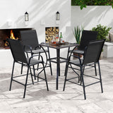 Outdoor Bar Stools Set of 2 29 Inch Fabric Bar Height Stools with Armrests